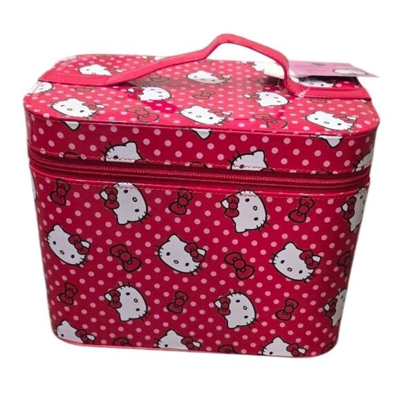 Hello Kitty By Sanrio Bow Logo Vanity Cosmetic Case w/Mirror - Picture 3 of 9